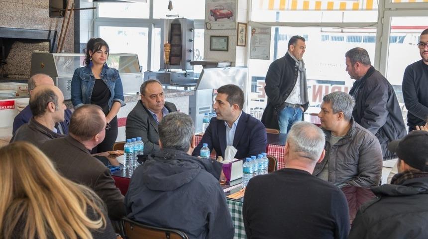 CHP&rsquo;nin Kuşadası adayı &Ouml;mel G&uuml;nel sanayi esnafını dinledi