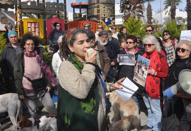 Datça'da 3 köpeğin zehirlenerek öldürülmesi protesto edildi