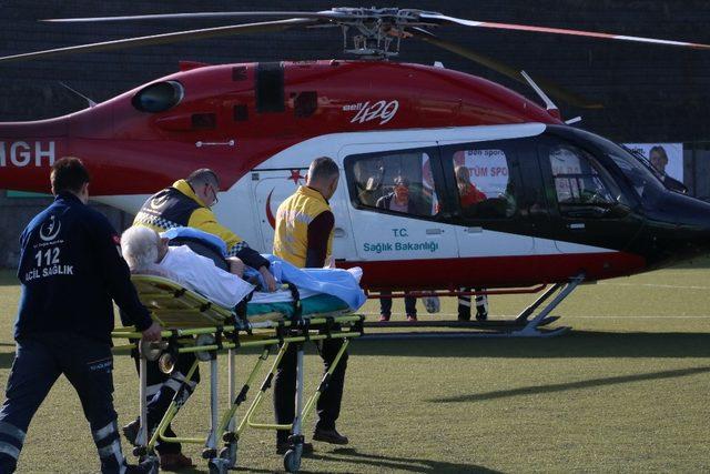 Ambulans helikopter 72 yaşındaki hasta için havalandı