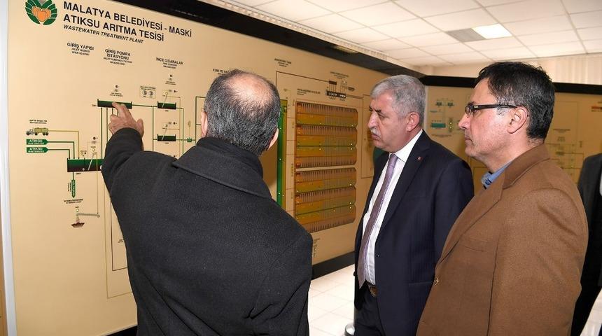 Başkan Polat atıksu arıtma tesisinde incelemelerde bulundu