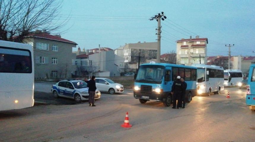 Edirne&rsquo;de servis ara&ccedil;larına denetim yapıldı
