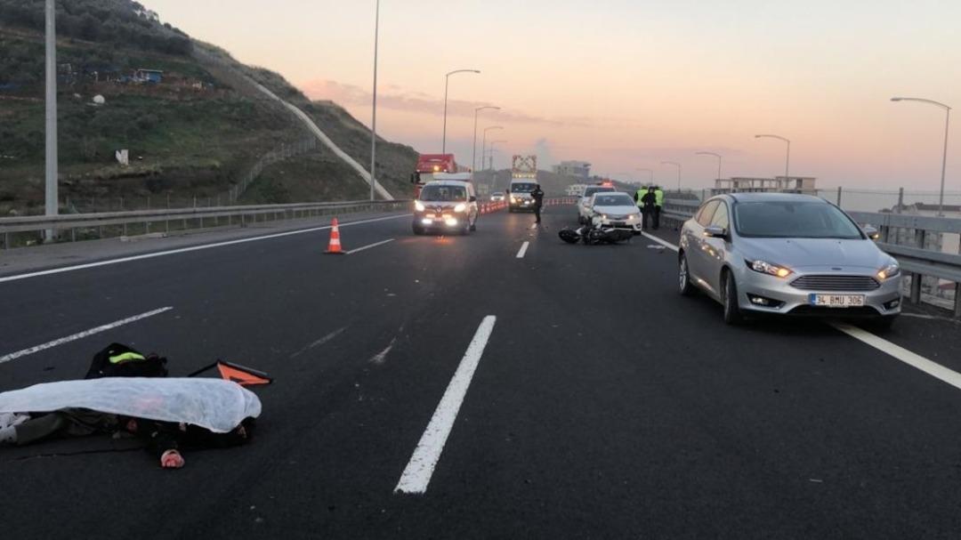 Otoyolda motosiklet faciası