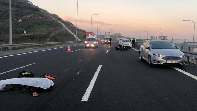 Otoyolda motosiklet faciası