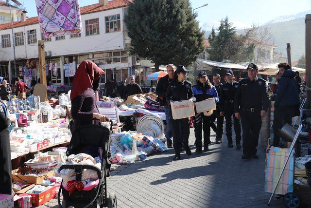 Polisten farkındalık için bez torba