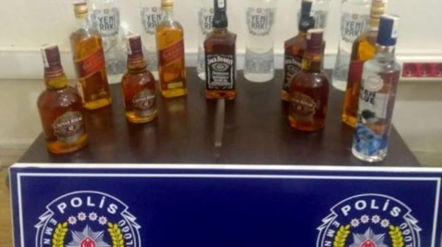 Kozaklı’da  15 şişe sahte içki ele geçirildi