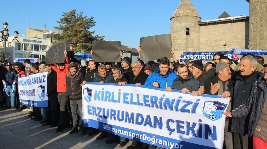 Erzurumspor taraftarından TFF'ye protesto