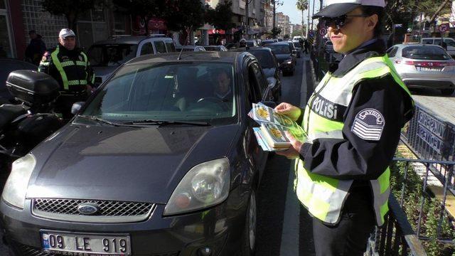 Nazilli’de trafikte yayalara öncelik uygulaması büyük ilgi gördü