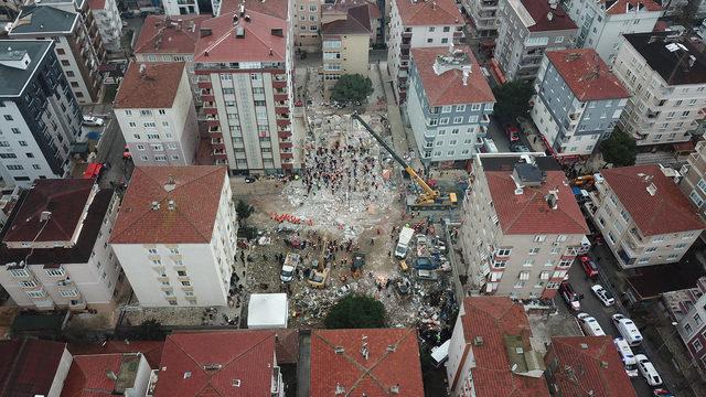  Kartal'da arama kurtarma çalışmalarında son durum havadan fotoğraflandı