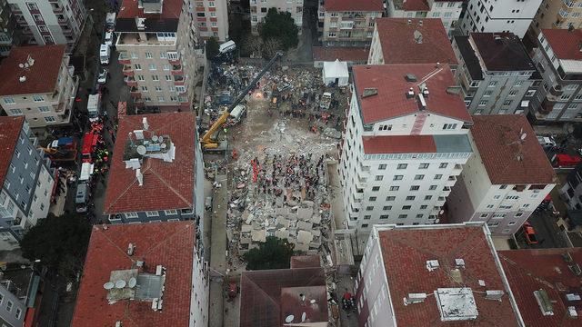  Kartal'da arama kurtarma çalışmalarında son durum havadan fotoğraflandı