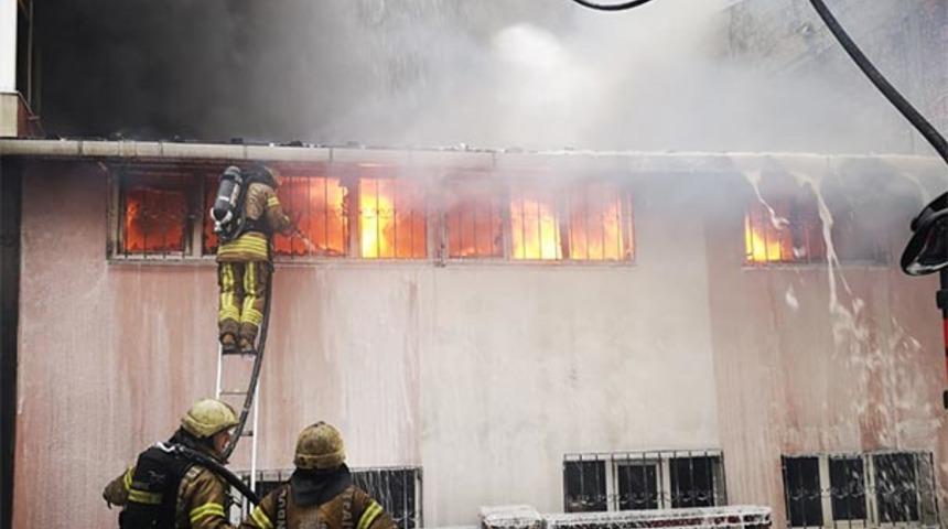 İstanbul'da tekstil atölyesinde yangın