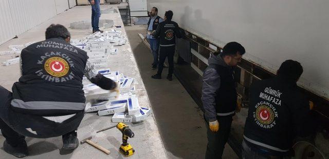 Çobanbey Sınır Kapısı’nda 30 bin paket kaçak sigara ele geçirildi