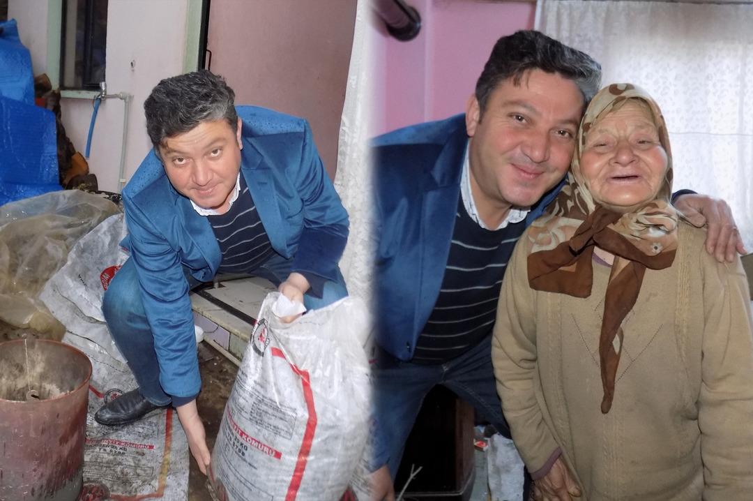 Yaşlı kadının sobasını her g&uuml;n muhtar yakıyor
