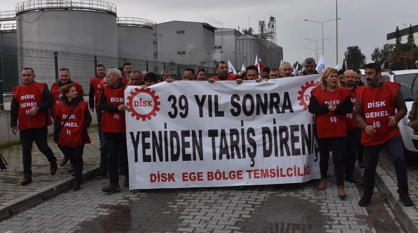 TARİŞ'te işten çıkartılan işçilere, sendika desteği