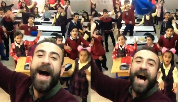 Öğretmen ve öğrencilerinin görüntüleri herkesi gülümsetti