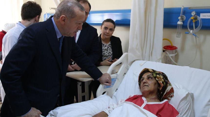 Cumhurbaşkanı Erdoğan, Kartal'da çöken binadan kurtulan yaralıları ziyaret etti