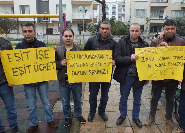 4D'li işçilerden, salıncaklı- kaydıraklı protesto