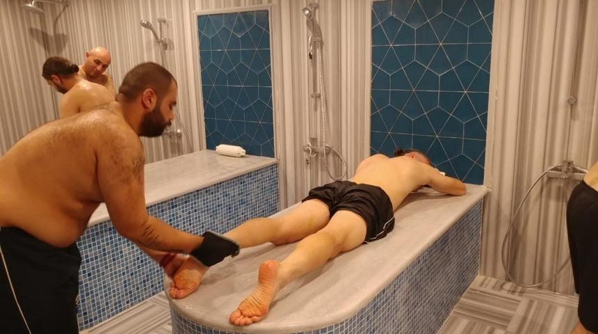 Bandırmaspor taraftarlarının hamam keyfi