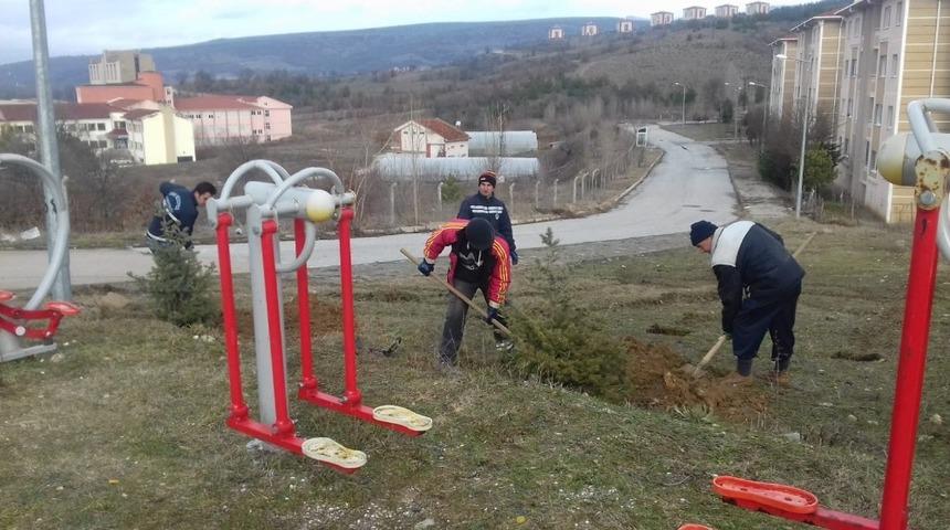 Simav&rsquo;da park alanları ağa&ccedil;landırılıyor
