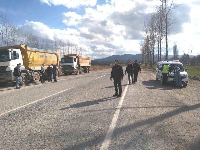 Hisarcık’ta ağır yük araçları denetlendi