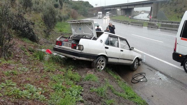 Hurdaya dönen araçtan burnu bile kanamadan çıktı