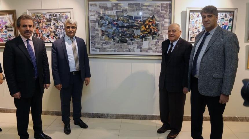 KBÜ’de İl protokolü ve öğretim üyelerinin ortak ‘Kolaj Sergisi’  açıldı