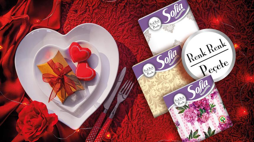 Sofia peçete ile romantik sevgililer günü yemeği