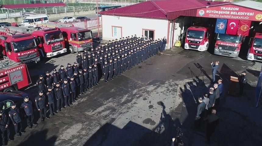 Trabzon&rsquo;da g&ouml;reve yeni başlayan itfaiye erleri yemin etti