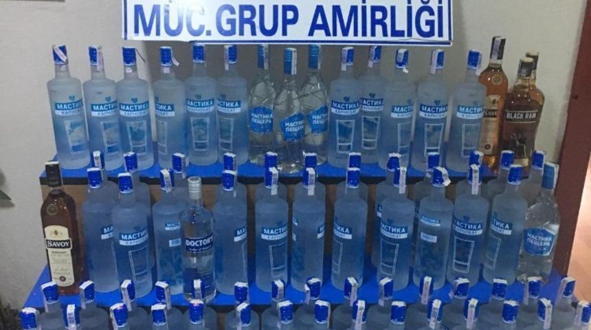 Keşan’da 73 şişe kaçak içki yakalandı