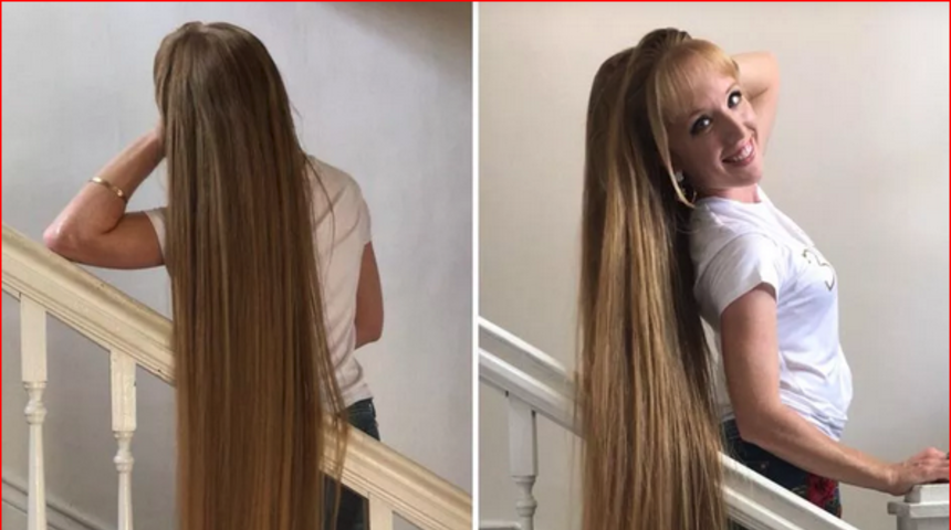 Saçlarının uzunluğu 1 metreden fazla olan kadın bakın sırrını neye bağlıyor!
