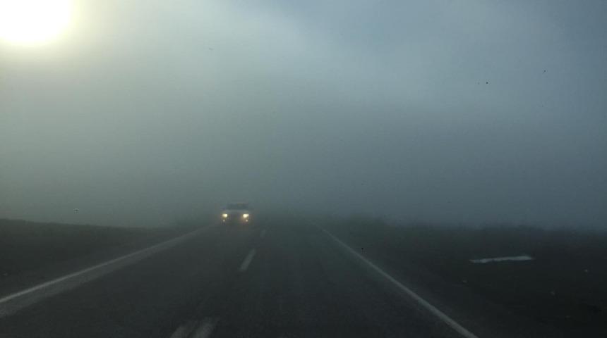 Kahta-Siverek karayolunda yoğun sis