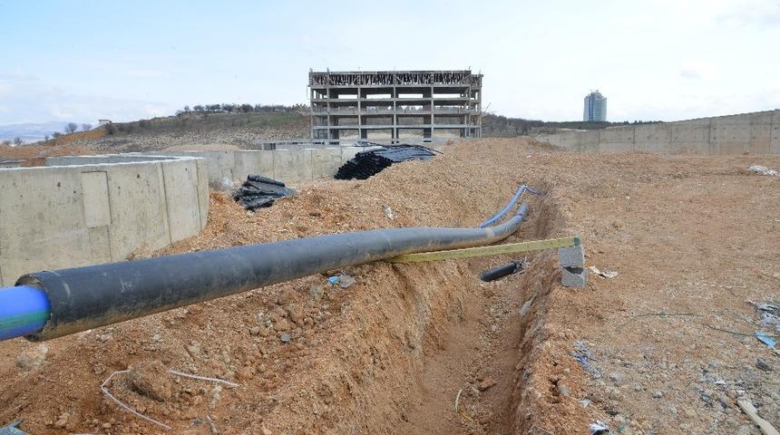 Jeotermal Suyun Merkez Yerleşkeye iletimi sağlandı