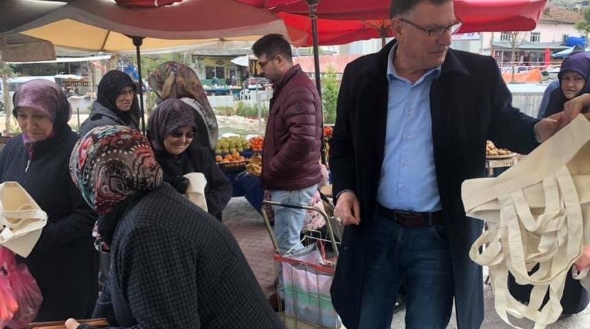 Vezirhan’da ’Plastik Poşete Hayır’ kampanyasına destek