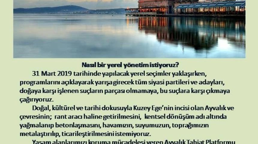 &Ccedil;evrecilerden başkan adaylarına anlamlı deklarasyon