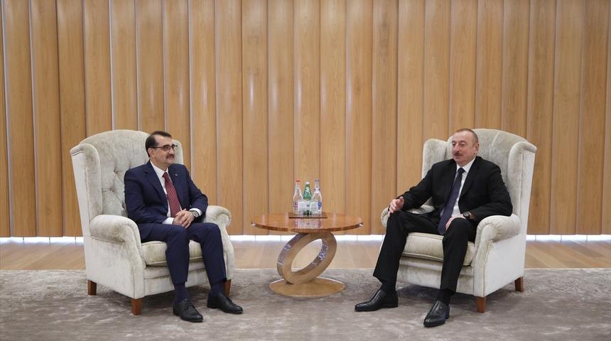 Enerji ve Tabii Kaynaklar Bakanı Fatih Dönmez, Aliyev'le görüştü