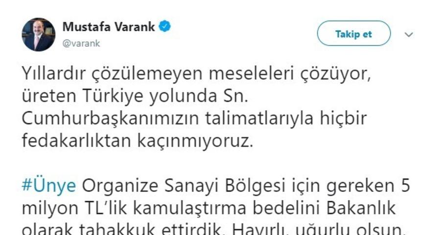 &Uuml;nye OSB i&ccedil;in 5 milyon lira