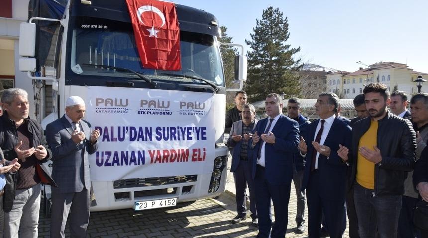 Palu&rsquo;dan Suriye&rsquo;ye yardım malzemesi