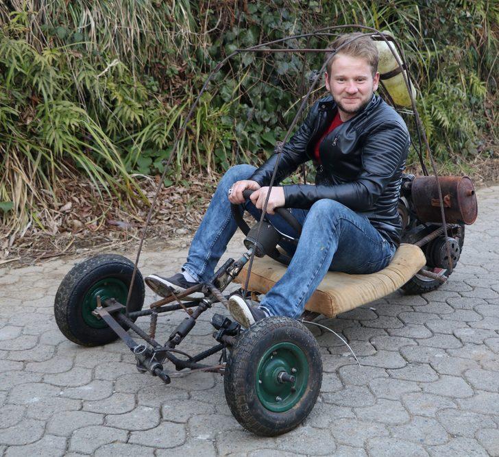 Rizeli yine imkansızı başardı! İnşaat demirinden ATV yaptı G3