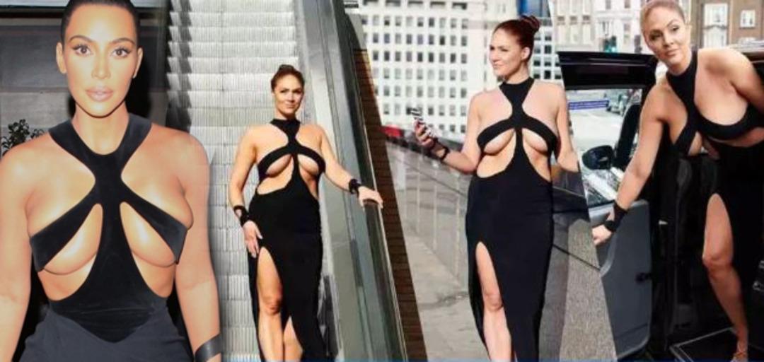 Kim Kardashian'ın bu elbisesiyle sokakta bir g&uuml;n ge&ccedil;irdi