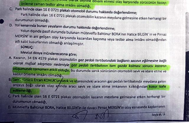 İki kadının öldüğü kazada suçlu 'gaz pedalı' çıktı