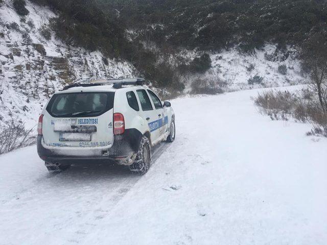 Marmara Adası'nda kar yağışı etkili oldu