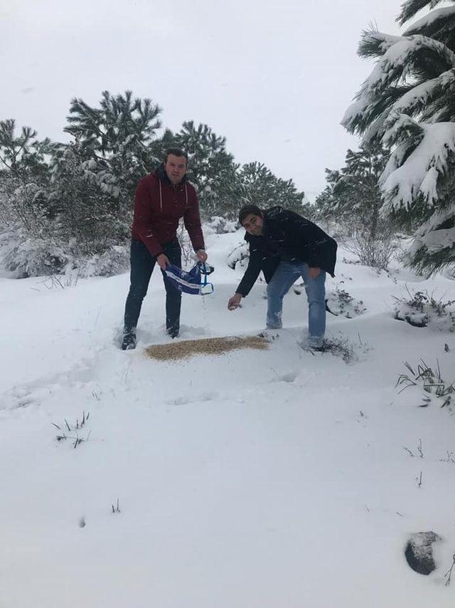 Biga’da  hayvanlar için doğaya yiyecek bırakıldı