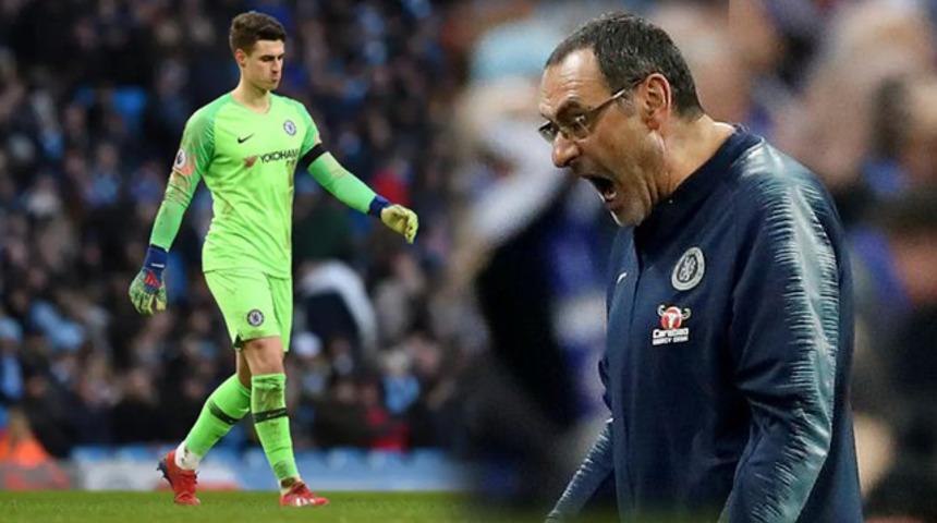 İngiltere'de g&uuml;ndem Sarri - Kepa kavgası