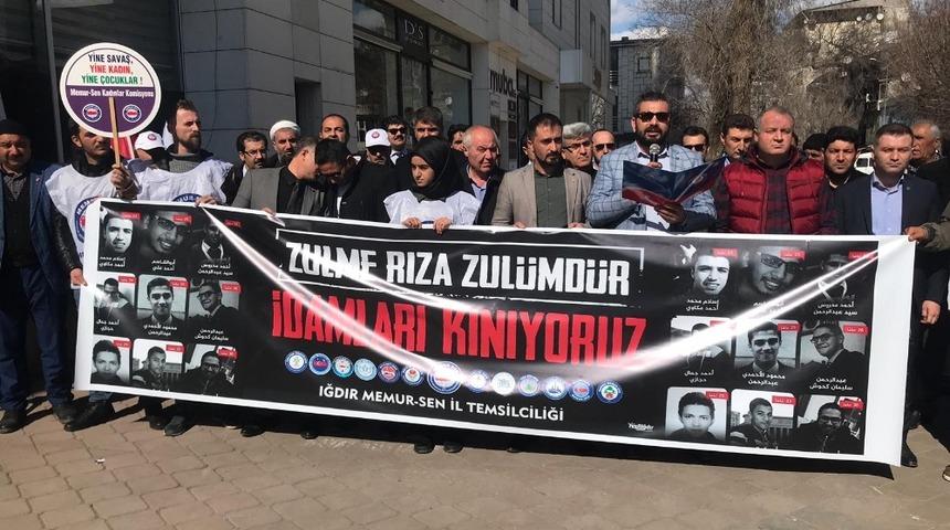 Iğdır&rsquo;da STK&rsquo;lar Sisi&rsquo;yi kınadı