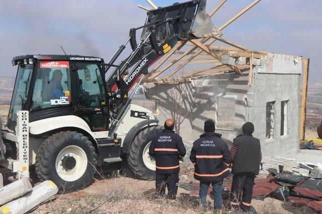 Kapadokya’da kaçak yapı yıkımları devam ediyor