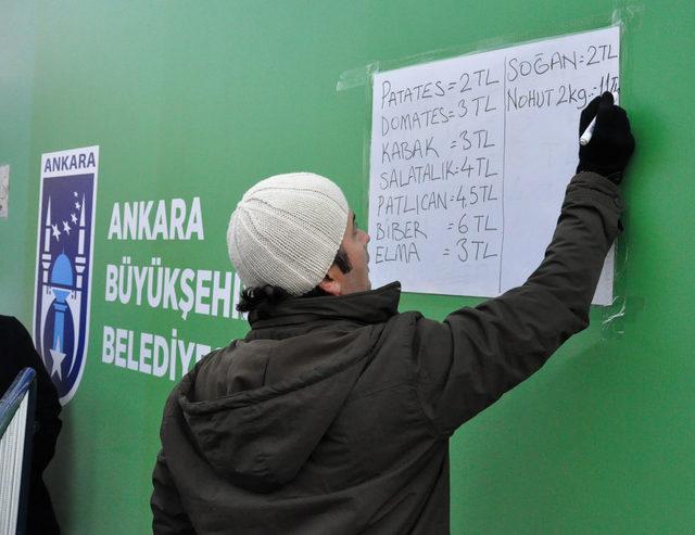 Elma ve bakliyat, başkentteki tanzim satış noktalarında