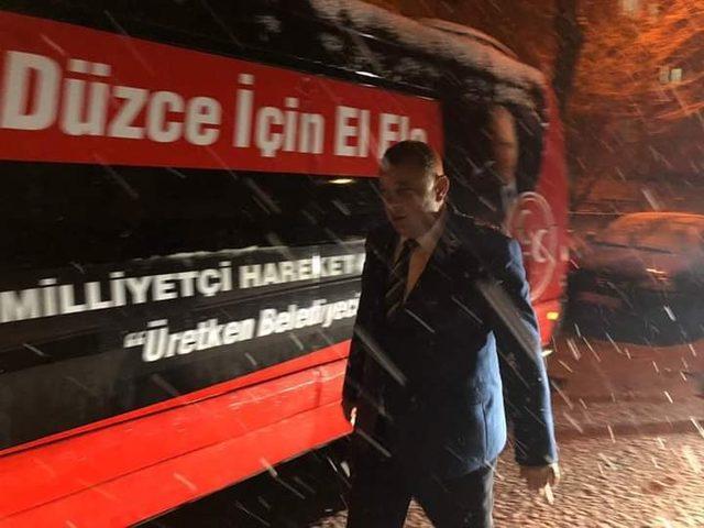 MHP’li başkan adayı Bıyık’ın kar kış dinlemeden çalışıyor