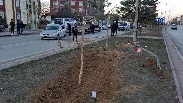 Karşı şeride geçen otomobil takla attı: 1 yaralı