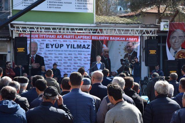 Lapseki’de Cumhur İttifakı Aday Tanıtım Mitingi yapıldı