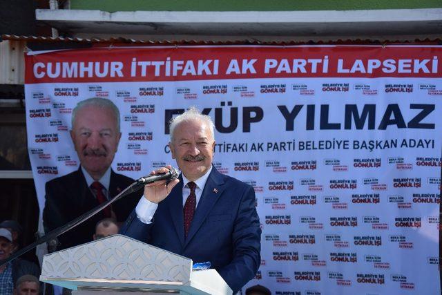 Lapseki’de Cumhur İttifakı Aday Tanıtım Mitingi yapıldı