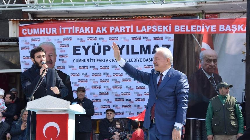 Lapseki&rsquo;de Cumhur İttifakı Aday Tanıtım Mitingi yapıldı